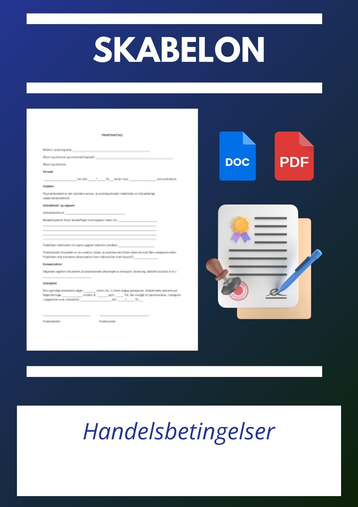 Handelsbetingelser Skabelon